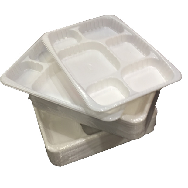 25 x Premium Heavy Duty '6 Compartment' White Disposable Plastic Plates